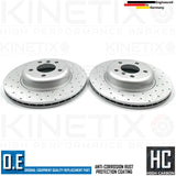 FOR BMW 5 SERIES F10 F11 M SPORT CROSS DRILLED FRONT BRAKE DISCS PAIR 330mm