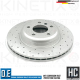 FOR BMW 5 SERIES F10 F11 M SPORT CROSS DRILLED FRONT BRAKE DISCS PAIR 330mm