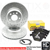 FOR BMW 518d 520d 525d 520i M SPORT DRILLED FRONT BRAKE DISCS TEXTAR PADS 330mm