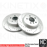 FOR BMW 5 SERIES F10 F11 M SPORT DRILLED REAR PERFORMANCE BRAKE DISCS 330mm