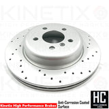 FOR BMW 5 SERIES F10 F11 M SPORT DRILLED REAR PERFORMANCE BRAKE DISCS 330mm