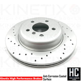 FOR BMW 5 SERIES F10 F11 M SPORT DRILLED REAR PERFORMANCE BRAKE DISCS 330mm