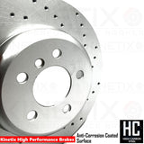 FOR BMW 5 SERIES F10 F11 M SPORT DRILLED REAR PERFORMANCE BRAKE DISCS 330mm