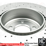 FOR BMW 5 SERIES F10 F11 M SPORT DRILLED REAR PERFORMANCE BRAKE DISCS 330mm