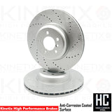 FOR BMW 330d 335d 335i 340i F30 F31 F34 CROSS DRILLED FRONT BRAKE DISCS 370mm