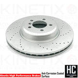 FOR BMW 330d 335d 335i 340i F30 F31 F34 CROSS DRILLED FRONT BRAKE DISCS 370mm