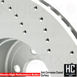 FOR BMW 330d 335d 335i 340i F30 F31 F34 CROSS DRILLED FRONT BRAKE DISCS 370mm