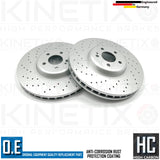 FOR MERCEDES GLC220d DRILLED FRONT BRAKE DISCS APEC PADS WEAR SENSOR 360mm