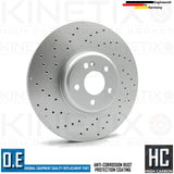 FOR MERCEDES GLC220d DRILLED FRONT BRAKE DISCS APEC PADS WEAR SENSOR 360mm