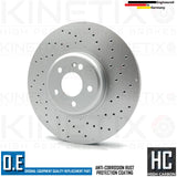 FOR MERCEDES GLC220d DRILLED FRONT BRAKE DISCS APEC PADS WEAR SENSOR 360mm