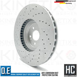 FOR MERCEDES GLC220d DRILLED FRONT BRAKE DISCS APEC PADS WEAR SENSOR 360mm