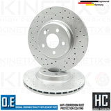 FOR MERCEDES C43 C450 GLC 43 AMG E400d DRILLED REAR BRAKE DISCS BREMBO PADS