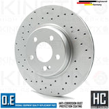 FOR MERCEDES C43 C450 GLC 43 AMG E400d DRILLED REAR BRAKE DISCS BREMBO PADS