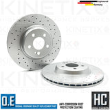 FOR MERCEDES C43 C450 GLC 43 AMG E400d DRILLED REAR BRAKE DISCS BREMBO PADS