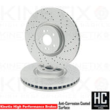 FOR MERCEDES GLE 300d 4-matic 2018- CROSS DRILLED FRONT BRAKE DISCS PAIR 375mm