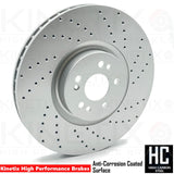 FOR MERCEDES GLE 300d 4-matic 2018- CROSS DRILLED FRONT BRAKE DISCS PAIR 375mm