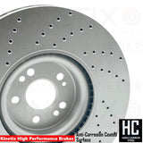 FOR MERCEDES GLE 300d 4-matic 2018- CROSS DRILLED FRONT BRAKE DISCS PAIR 375mm