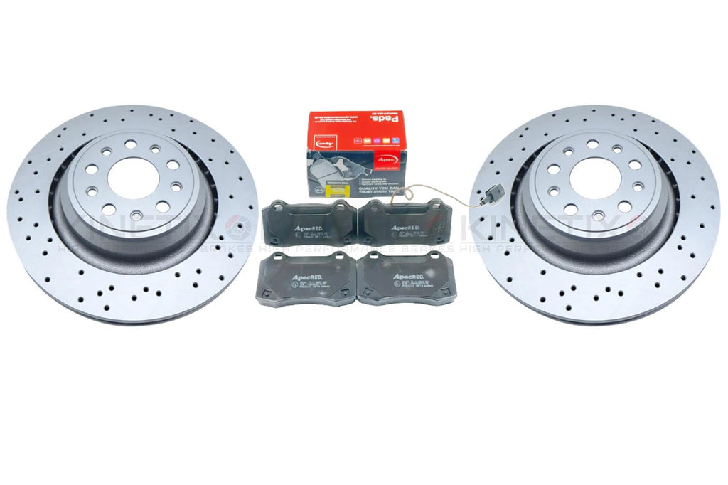 FOR MASERATI GHIBLI QUATTROPORTE REAR BRAKE DISCS APEC PADS 350mm 673012377