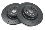 FOR TESLA MODEL S/X 5YJS 5YJX CROSS DRILLED REAR BRAKE DISCS PADS 1027632-00-B