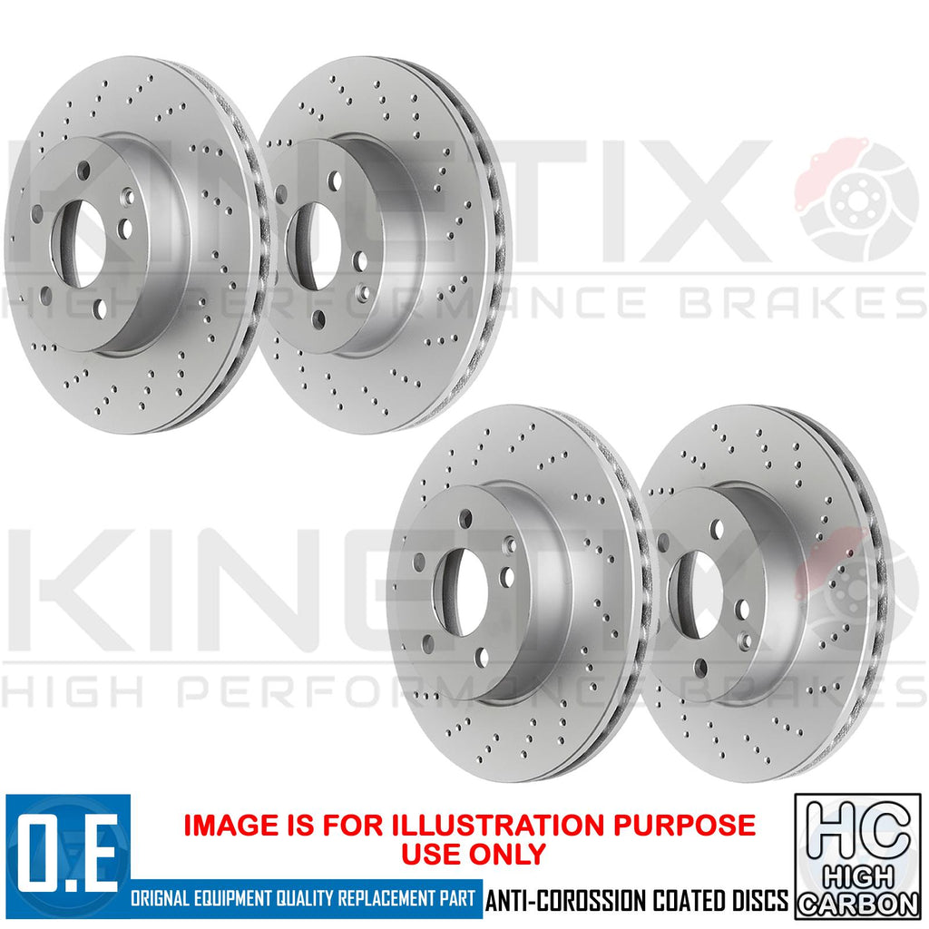 FOR VW CARAVELLE 2.0 BiTDI T5 T6 FRONT REAR DRILLED BRAKE DISCS 308mm 294mm