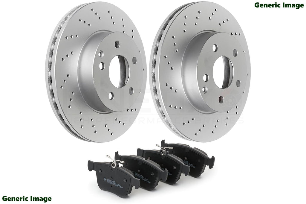 FOR VW TIGUAN ALLSPACE 1.4 TSI 2017- REAR DRILLED BRAKE DISCS MINTEX PADS 300mm