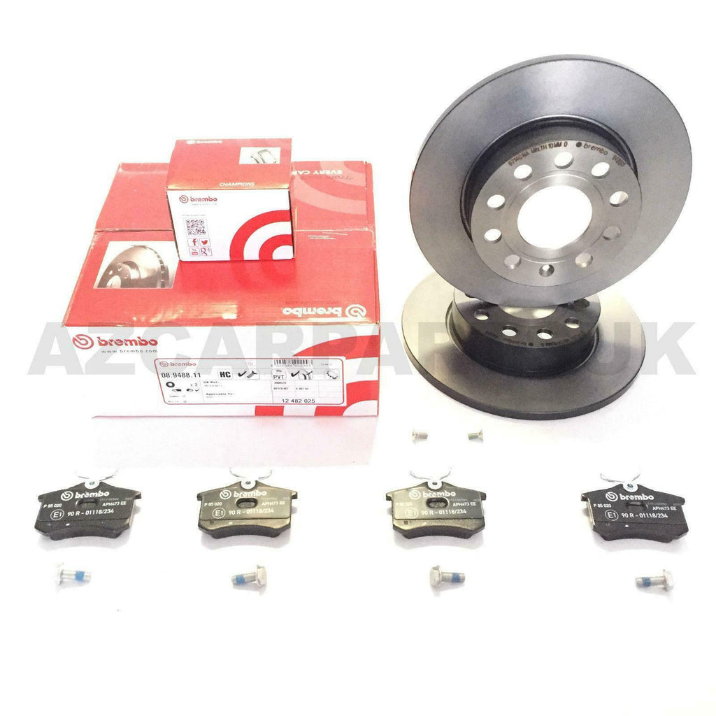 FOR Vw Audi Seat Skoda Rear Coated Painted Original Brembo Brake Discs Pads