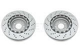 FOR BMW M4 F82 REAR LEFT RIGHT DRILLED BRAKE DISCS MINTEX PADS & WIRE 370mm