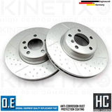 FOR BMW M135i F20 KINETIX FRONT REAR DIMPLED GROOVED BRAKE DISCS 340mm 345mm