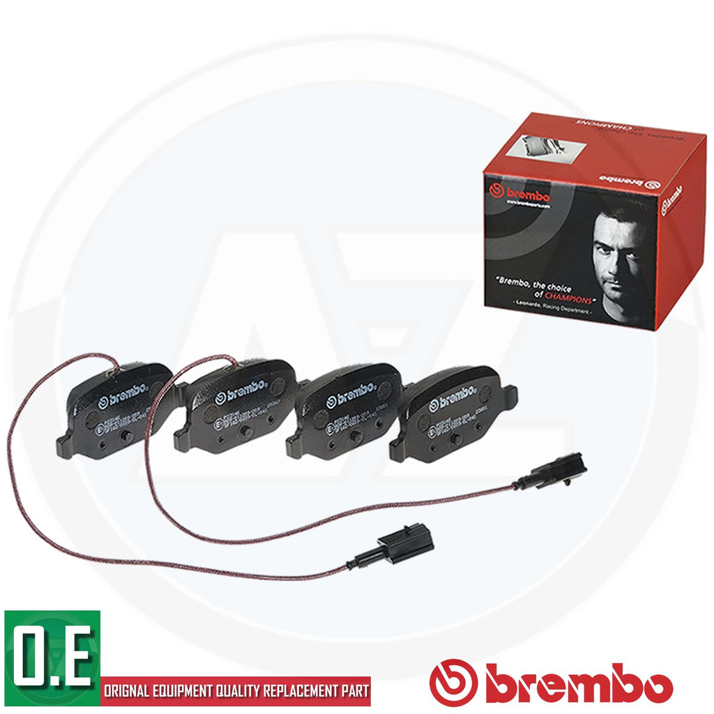 FOR FIAT 500 1.4 ABARTH 2008- REAR GENUINE BREMBO BRAKE PADS + WEAR SENSOR WIRE