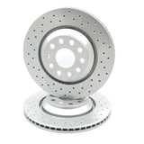 FOR CUPRA FORMENTOR CROSS DRILLED REAR BRAKE DISCS BREMBO XTRA PADS 310mm