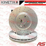 FOR FORD FOCUS RS MK2 DRILLED PERFORMANCE FRONT BRAKE DISCS BREMBO PADS 336mm