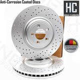 FOR JAGUAR XJ 3.0 SCV6 HIGH CARBON FRONT REAR DRILLED BRAKE DISCS 355mm 326mm