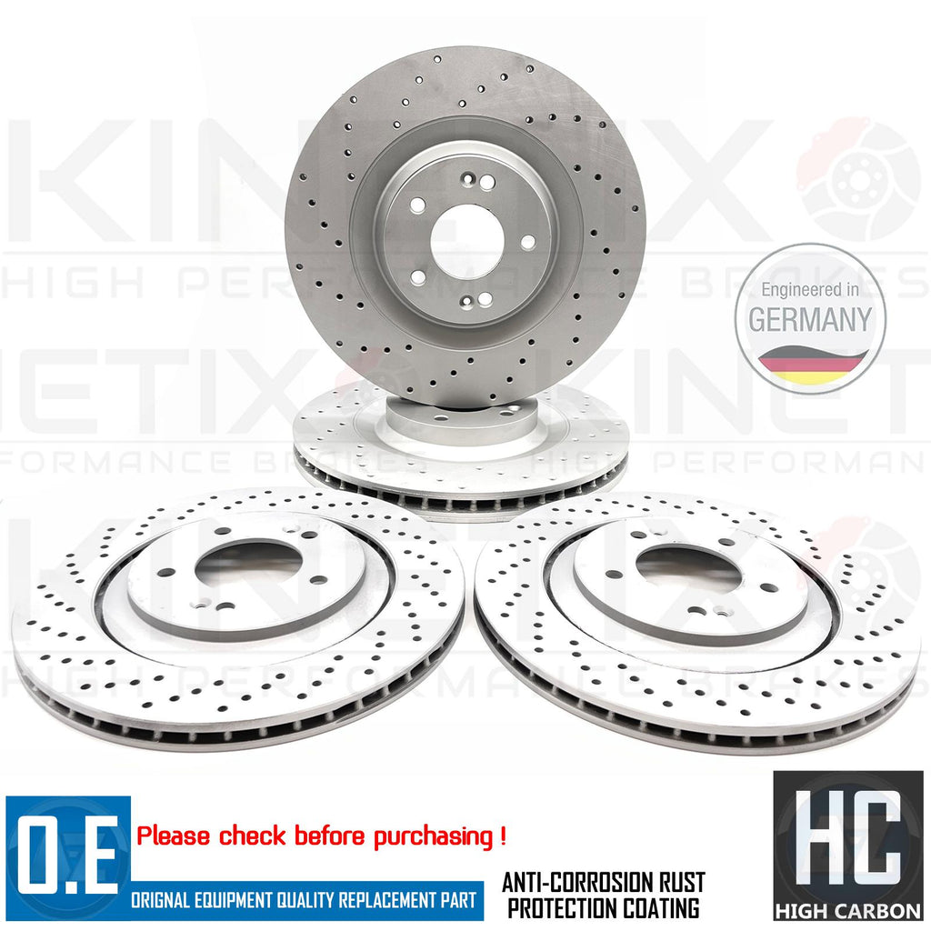 FOR HYUNDAI i30N FRONT REAR KINETIX DRILLED PERFORMANCE BRAKE DISCS 345mm 314mm