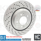 FOR HYUNDAI i30N KONA N PERFORMANCE REAR CROSS DRILLED BRAKE DISCS PAIR 314mm