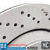 FOR HYUNDAI i30N KONA N PERFORMANCE REAR CROSS DRILLED BRAKE DISCS PAIR 314mm