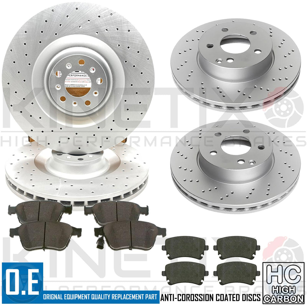 FOR BENTLEY CONTINENTAL GT GTC FRONT REAR DRILLED BRAKE DISCS PADS 405mm 355mm