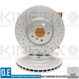 FOR MINI COOPER S JCW F55 CROSS DRILLED FRONT PERFORMANCE BRAKE DISCS PAIR 335mm