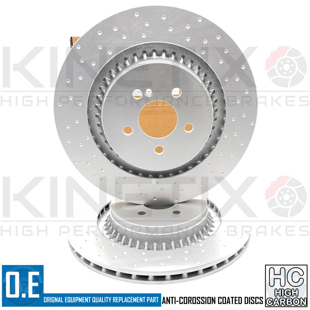 FOR MERCEDES CL63 AMG REAR DIMPLED HIGH CARBON BRAKE DISCS PAIR 365mm BRAND NEW