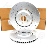 FOR AUDI A8 W12 S8 SQ5 FRONT REAR CROSS DRILLED BRAKE DISCS ONLY 380mm 330mm