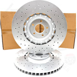 FOR AUDI A8 W12 S8 SQ5 FRONT REAR CROSS DRILLED BRAKE DISCS ONLY 380mm 330mm