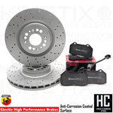 FOR ABARTH 500 595 COMPETIZIONE DRILLED FRONT BRAKE DISCS BREMBO PADS 305mm