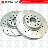 FOR AUDI SEAT SKODA VW FRONT REAR DRILLED GROOVED SPORTS BRAKE DISCS 312mm 282mm