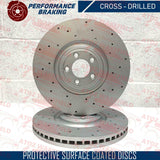 FOR JAGUAR XFR-S 5.0 REAR CROSS DRILLED BRAKE DISCS MINTEX PADS 376mm