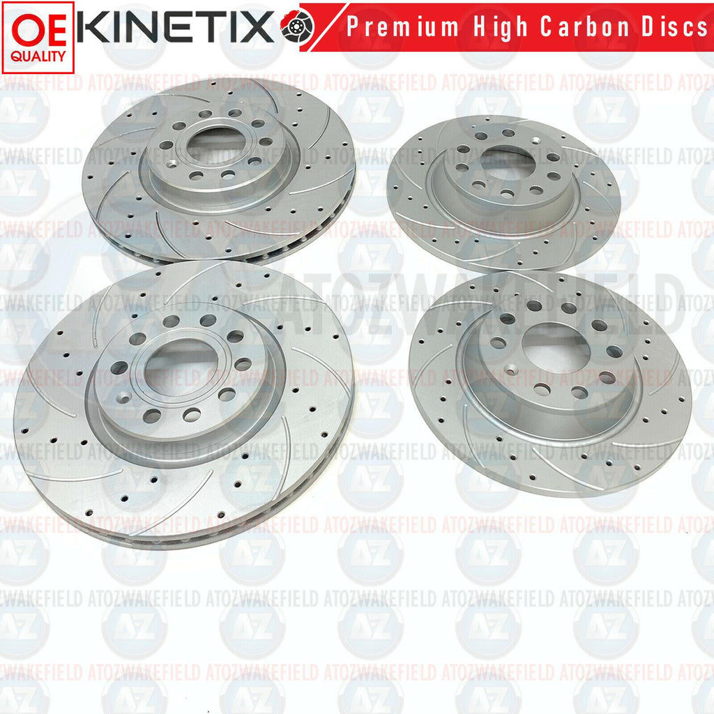 HIGH CARBON DRILLED GROOVED FRONT REAR BRAKE DISCS 312mm 282mm COATED FR RR