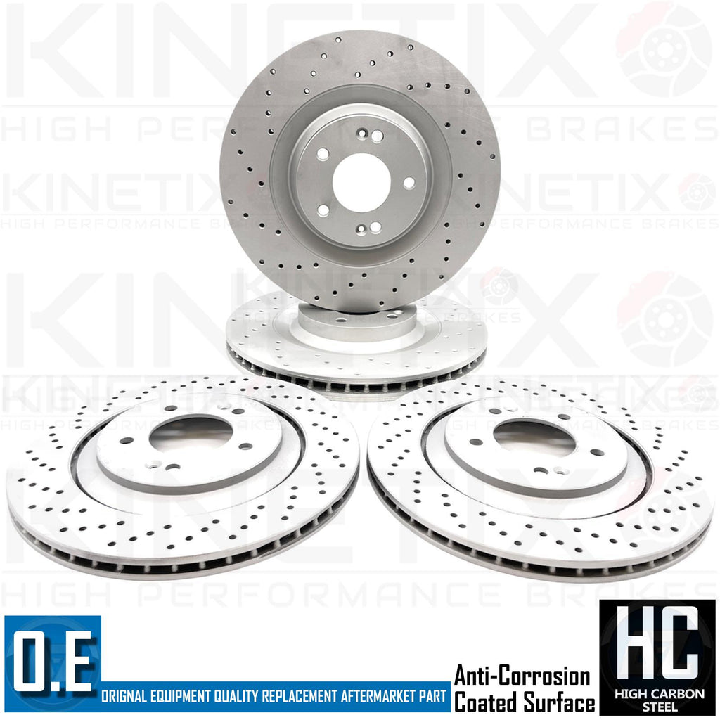 FOR AUDI SQ5 FRONT REAR CROSS DRILLED BRAKE DISCS PADS SENSORS 350mm 330mm